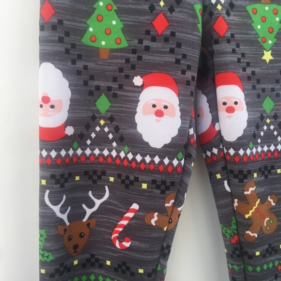 No Boundaries 2 Ankle Leggings Christmas M Juniors - Picture 2 of 7
